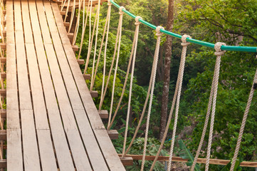 Suspension bridge, walkway to the adventurous, cross to the other side forest