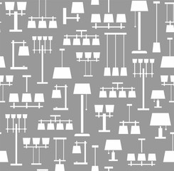 Lamps ceiling, table, floor, background, seamless, gray, monochrome. 