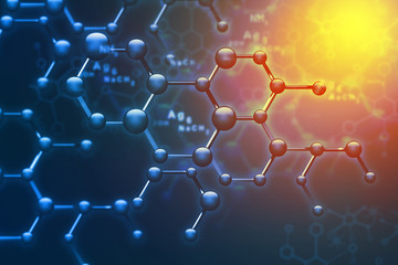Abstract Molecules. Science and technology background. 3d illustration.