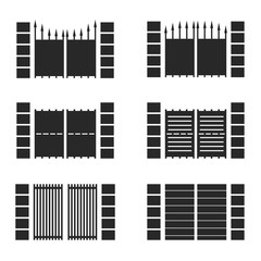 Set of gate icon. Vector