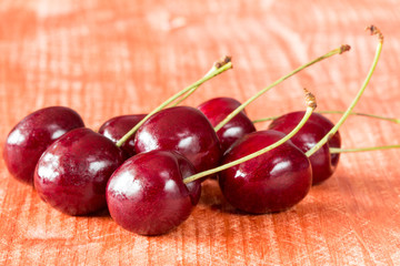 Pile of fresh cherries.
