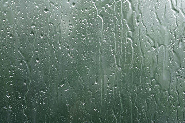 real rain drops on window glass in high resolution
