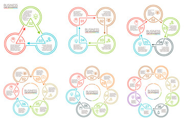 Thin line flat elements for infographic.