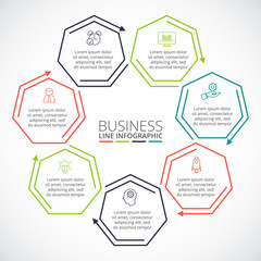 Thin line flat element for infographic.