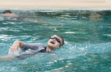 boy swimming