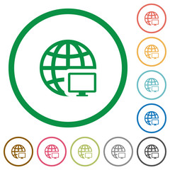 Remote terminal outlined flat icons