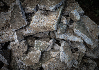 A pile of destroyed concrete
