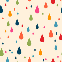 Vector seamless pattern for web design, prints etc. Modern stylish texture. Repeating background with varicolored drops can be copied without any seams. Children theme
