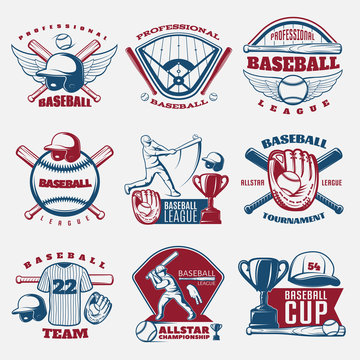 Baseball Colored Emblems