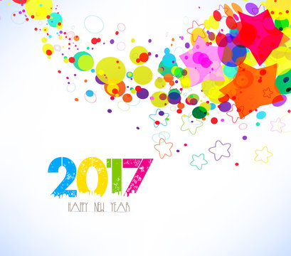 Happy new year 2017. Abstract colorful background