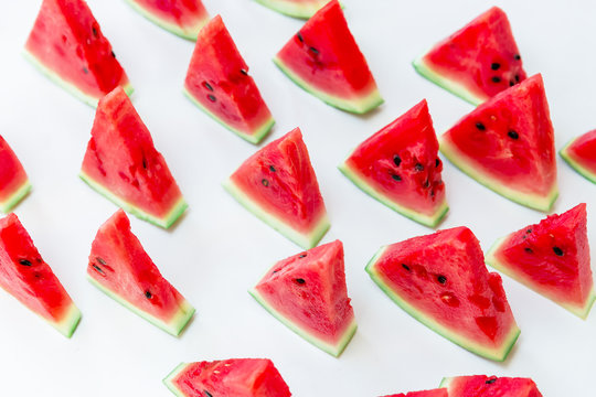 Slices watermelon on white background