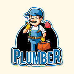 plumber illustration design full colour