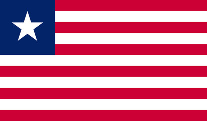 Flag of Liberia. Vector. Accurate dimensions, element proportions and colors.