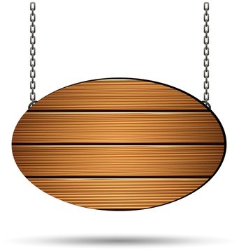wooden board on the chains
