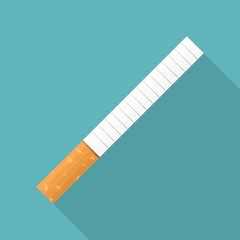 Cigarette icon illustration, flat design with long shadow