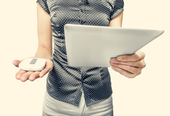 Mobile router with tablet pc. 3G, 4G or LTE.