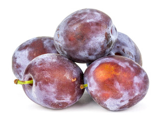 plums on a white background.