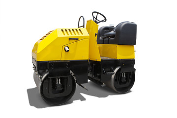 Fototapeta premium Asphalt compactor machine isolated