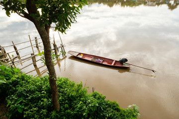 One boat in River