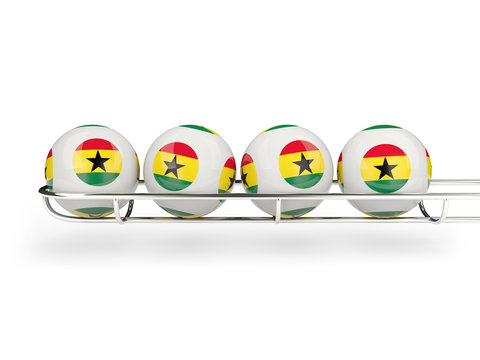 Flag of ghana on lottery balls