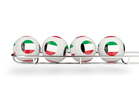 Flag of kuwait on lottery balls