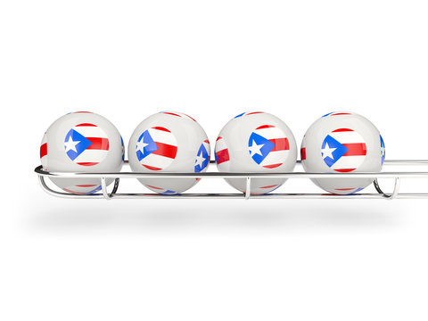 Flag of puerto rico on lottery balls