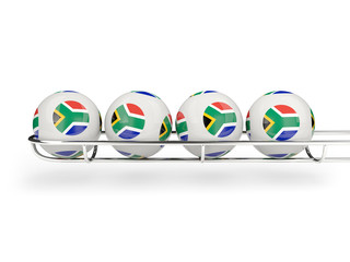 Flag of south africa on lottery balls