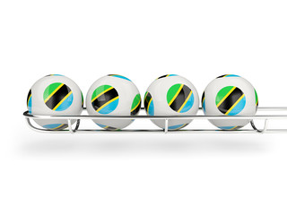 Flag of tanzania on lottery balls