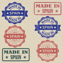 Made in Spain a set of stamps vector illustration