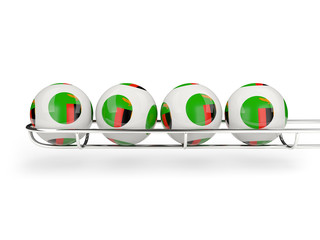 Flag of zambia on lottery balls