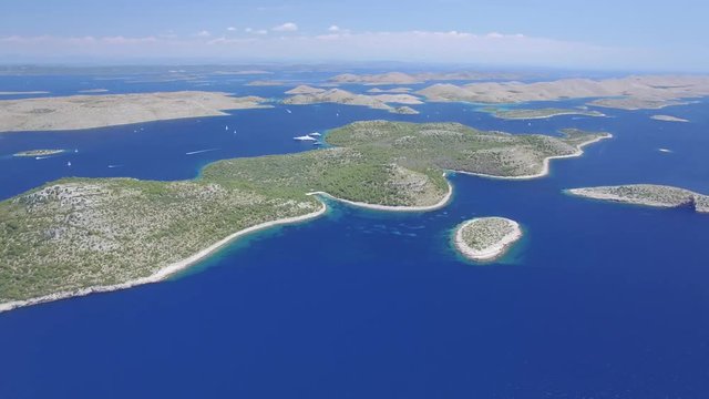 aerial view of the National park Kornati, Kornati archipelago.