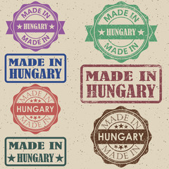 made in hungary set of stamps vector illustration