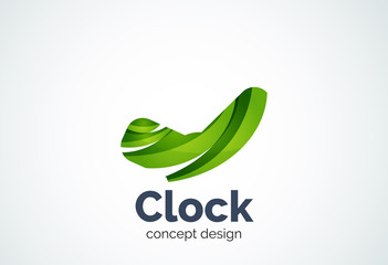 Clock logo template, time management business concept