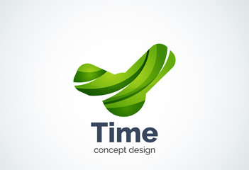 Fototapeta premium Clock logo template, time management business concept