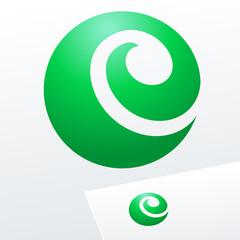 Abstract vector sign in sphere shape. Logo for Ecology, Pharmacy, Cosmetic activity