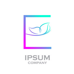 Letter E logo,Butterfly, beauty and fashion logo