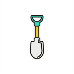 Shovel vector icon on white background