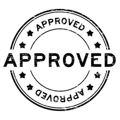 Grunge black approve rubber stamp