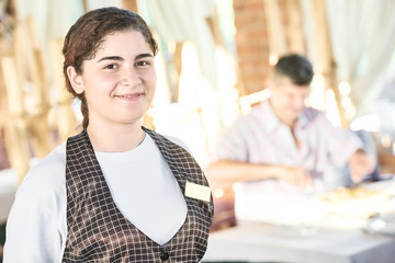 Portrait of waitress in a restaurant