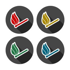 Match sign illustration. Colorful autumn set of icons