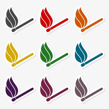 Match sign illustration. Colorful autumn set of icons