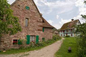 Fototapeta na wymiar Maisons à colombage dans le village