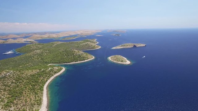 aerial view of the National park Kornati, Kornati archipelago.