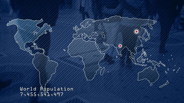Grouth of world population animated