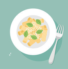 Nudelgericht Pasta Vektro