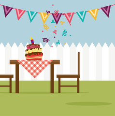 Gartenparty Geburtstag Vektor
