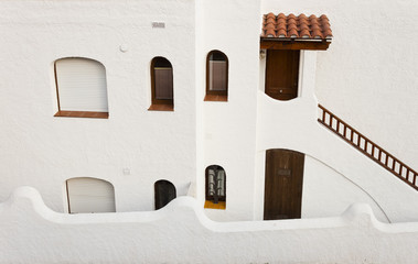 Traditional Spanish mediterranean building in Roc de Sant Gaieta