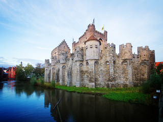 Fototapeta na wymiar old Gravensteen castle, Ghent