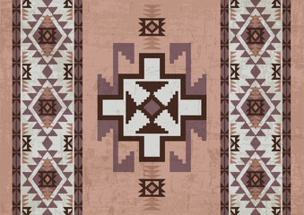Abstract grunge background in aztec style