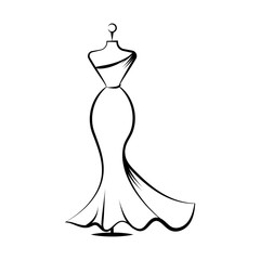 dummy dress hand drawing illustration vector